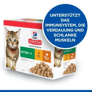Hill's Science Plan Kitten Multipack Mit Huhn & Truthahn 12x85 G 3 Hill's Science Plan Kitten Multipack Mit Huhn & Truthahn 12x85 G – Bild 3