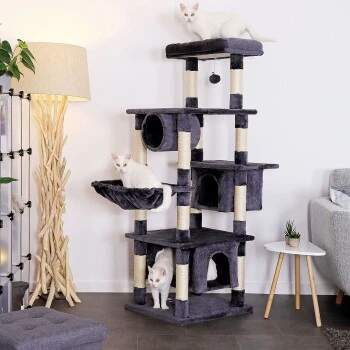 Lionto Kratzbaum, Höhe 155 Cm Dunkelgrau 6 Lionto Kratzbaum, Höhe 155 Cm Dunkelgrau – Bild 6