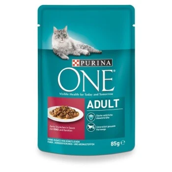 Purina ONE Adult 26x85g Mit Rind Und Karotten 1 Purina ONE Adult 26x85g Mit Rind Und Karotten