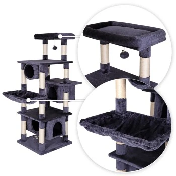 Lionto Kratzbaum, Höhe 155 Cm Dunkelgrau 4 Lionto Kratzbaum, Höhe 155 Cm Dunkelgrau – Bild 4