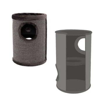 Lionto 50cm Kratztonne Mit Sisal Kratzturm Grau 6 Lionto 50cm Kratztonne Mit Sisal Kratzturm Grau – Bild 6