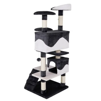 Lionto Kratzbaum, Höhe 130 Cm Weiß/ Grau 6 Lionto Kratzbaum, Höhe 130 Cm Weiß/ Grau – Bild 6